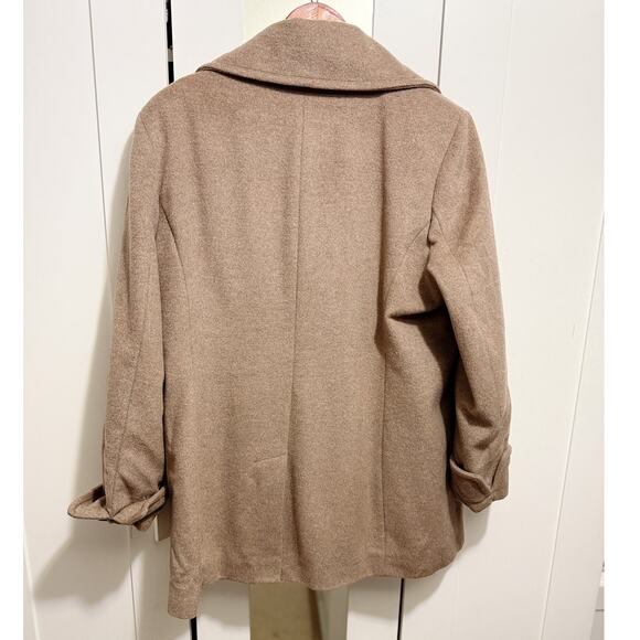 Calvin Klein Wool Cashmere Blend Peacoat Women’s XL Classic Button Coat in Oat - Picture 2 of 15